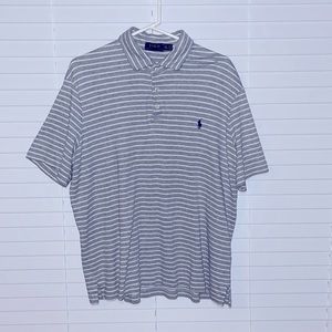 Polo Ralph Lauren Polo shirt. Grey and white striped. Beautiful polo